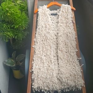 Zara Long  Fringe Shaggy Vest